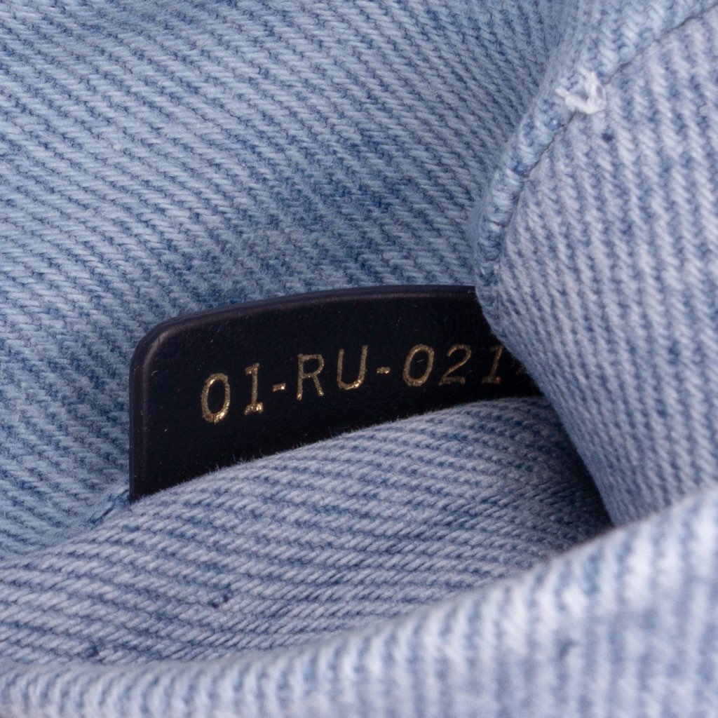 Dior Medium Denim Macrocannage Lady D Joy Satchel - Side view