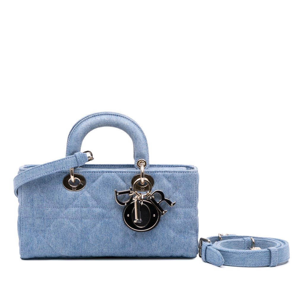 Dior Medium Denim Macrocannage Lady D Joy Satchel - Image 10