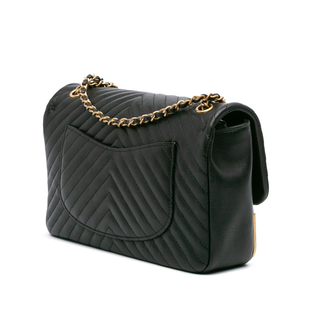 Chanel Calfskin Chevron Rock The Corner Flap - 2