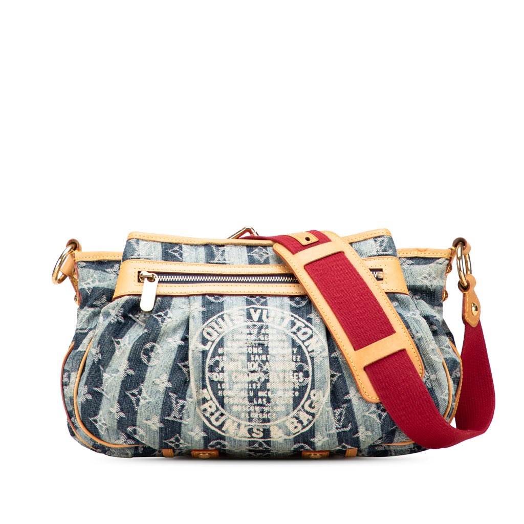 Louis Vuitton Monogram Denim Porte Epaule Raye Cabas MM
