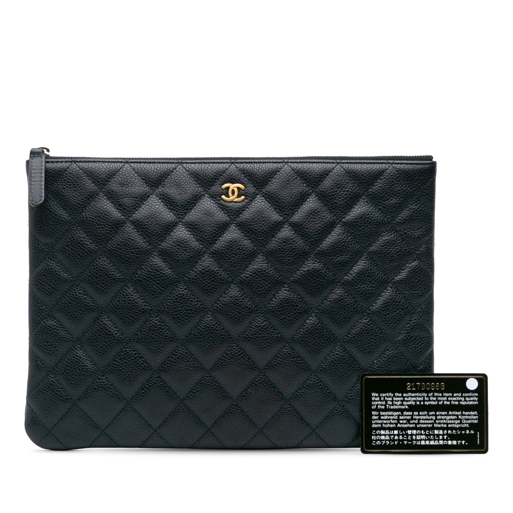 Chanel Medium Quilted Caviar O Case Clutch - Image 13