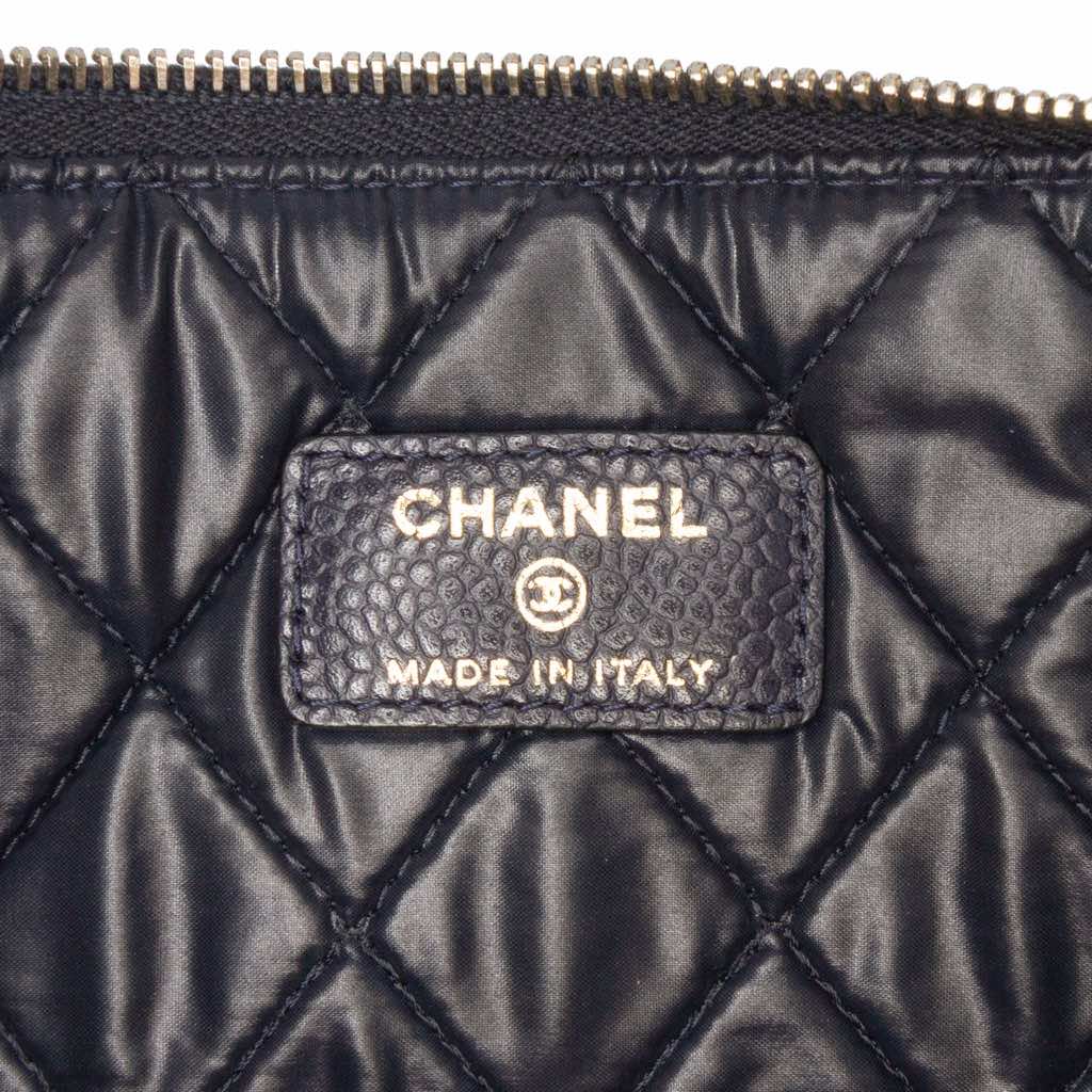 Chanel Medium Quilted Caviar O Case Clutch - Side view