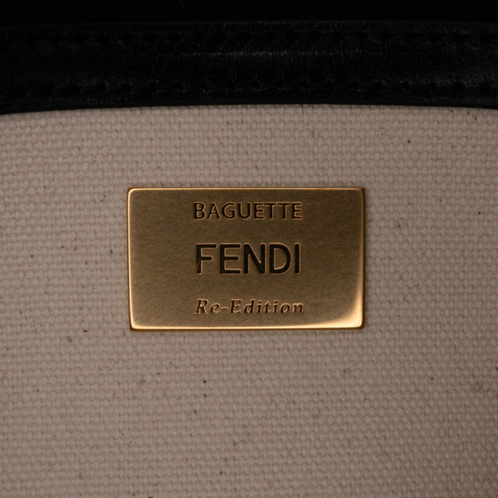 Fendi Chinese Valentines Day Zucca Embroidered Canvas Baguette Satchel - 5