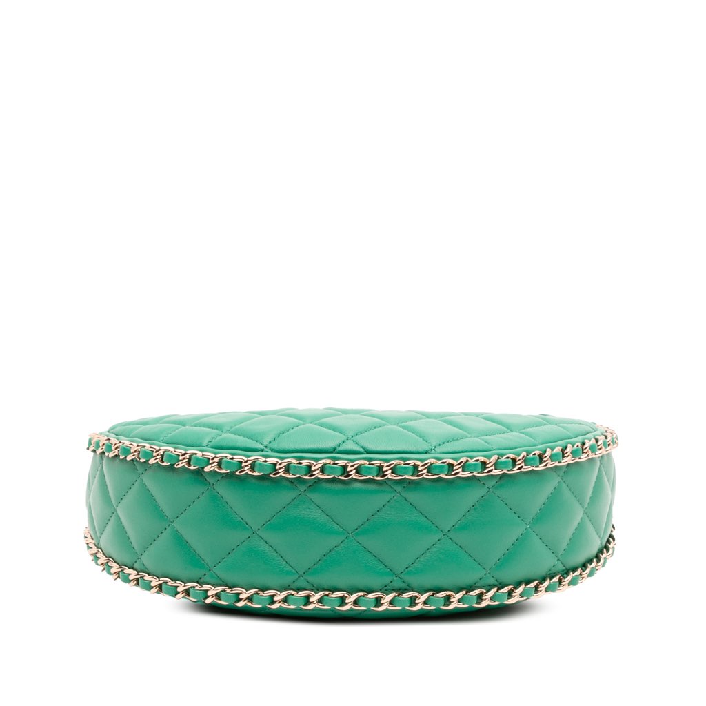 Chanel Small Quilted Lambskin Chain Around Hook Hobo Bag - Image 6