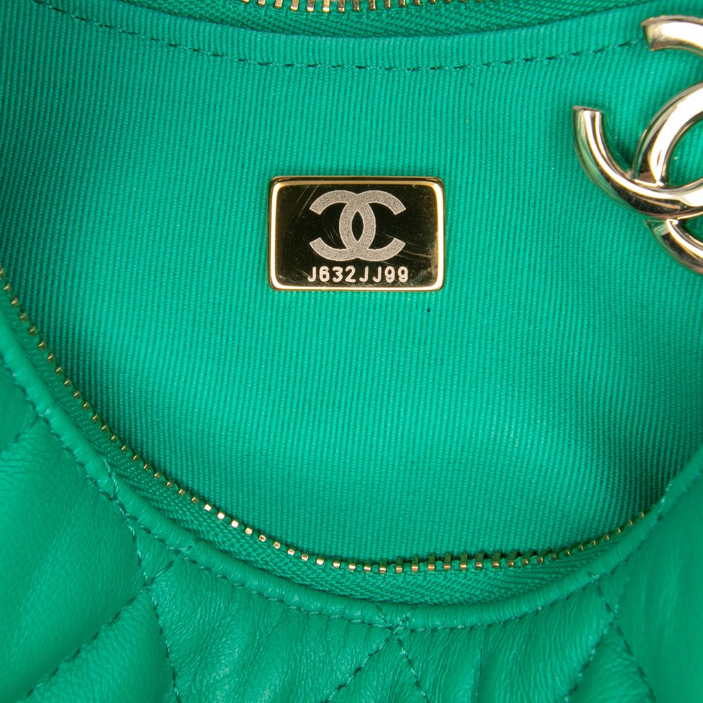 Chanel Small Quilted Lambskin Chain Around Hook Hobo Bag - Detail 1