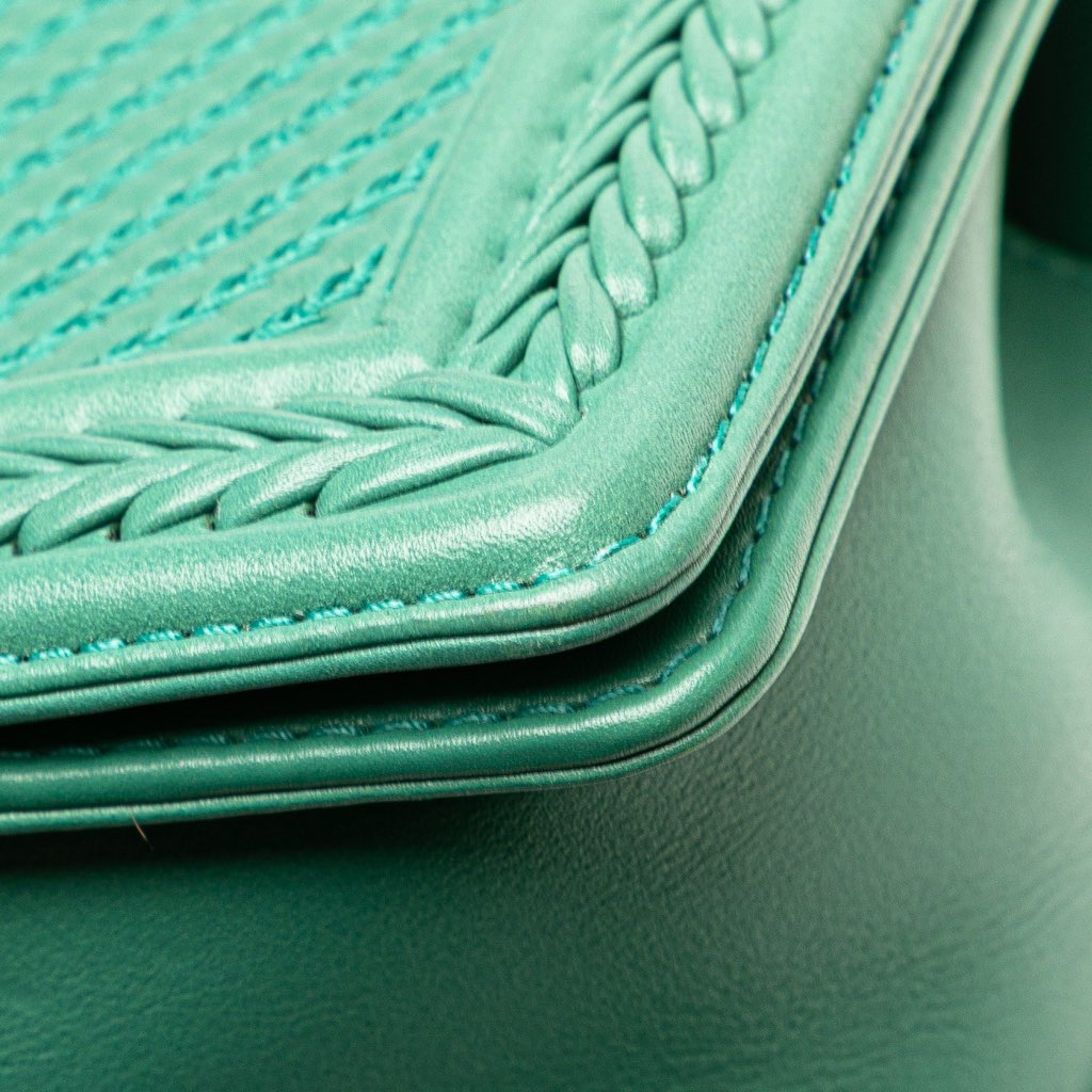 Chanel New Medium Braided Chevron Lambskin Boy Flap - Image 11