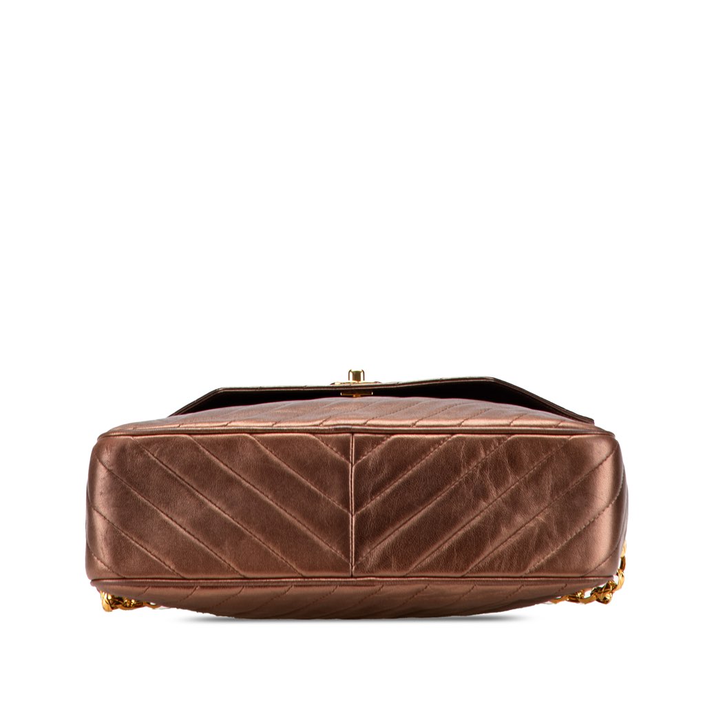 Chanel CC Diagonal Quilted Metallic Lambskin Camera Bag - 3