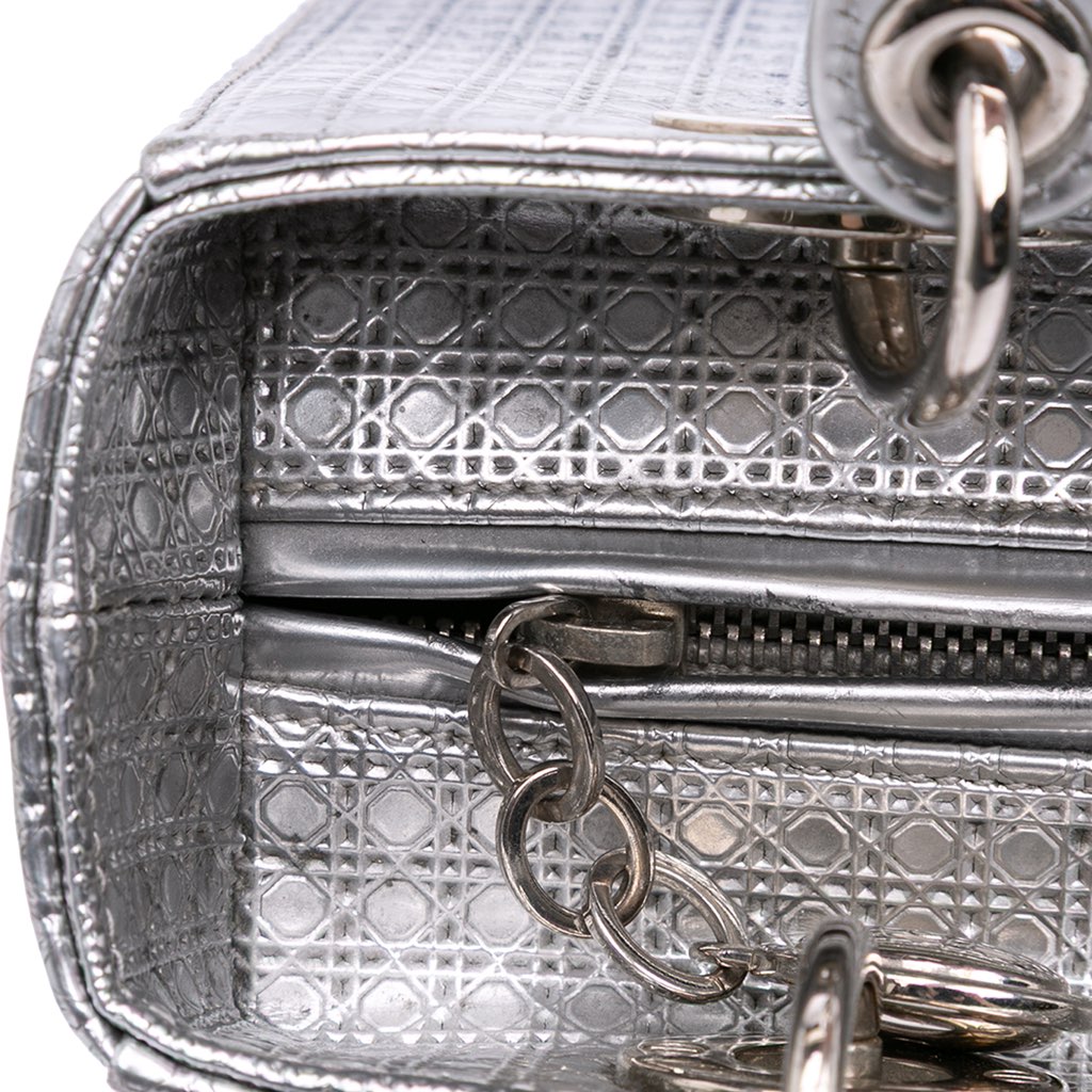 Dior Medium Ombre Metallic Patent Microcannage Lady Dior - Image 13