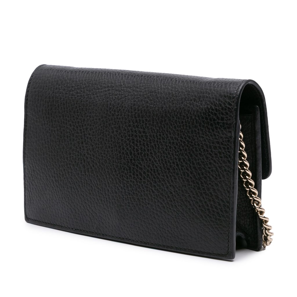 Gucci Leather Interlocking G Dollar Wallet on Chain - Back view