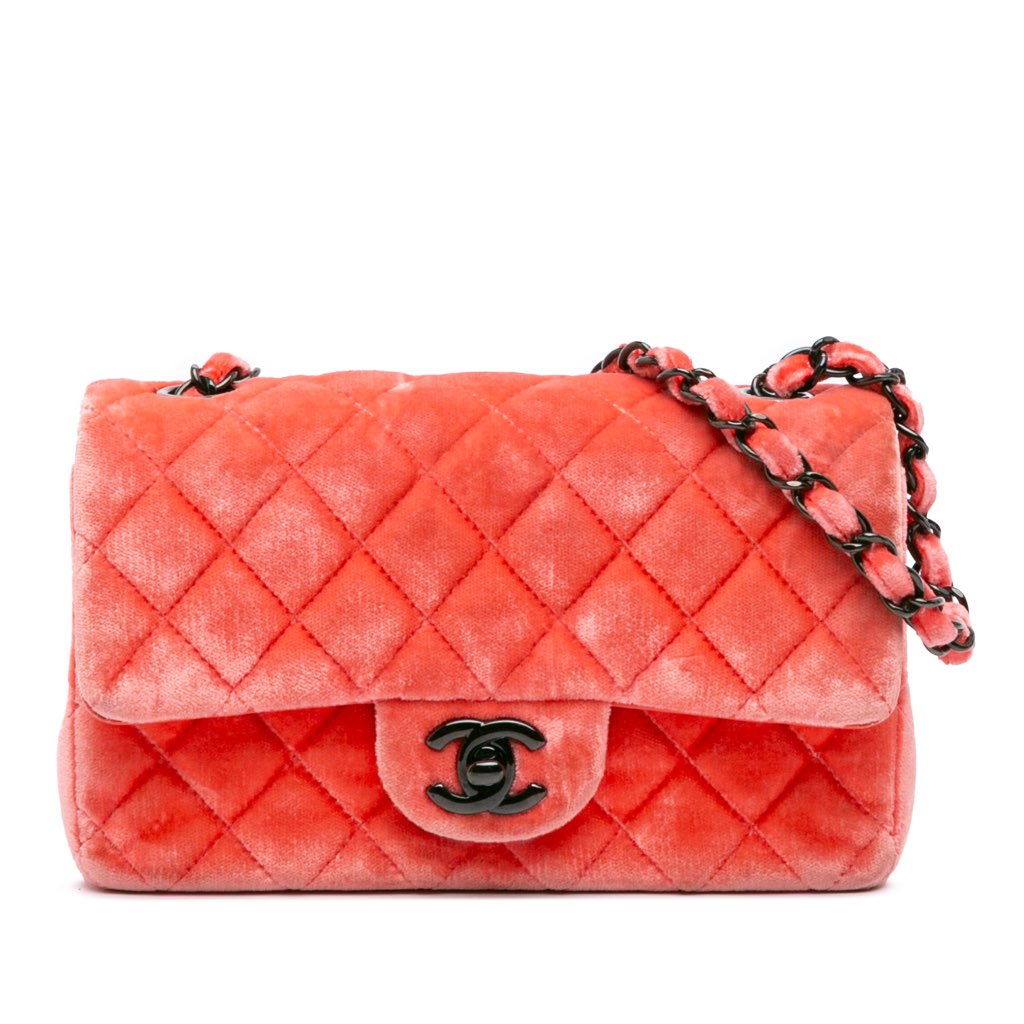 Chanel Mini Rectangular Classic Velvet Single Flap