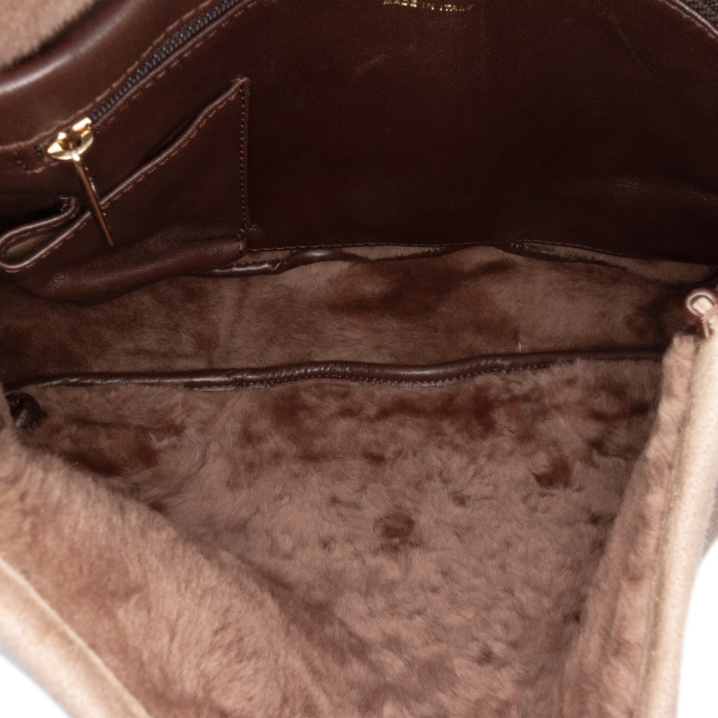 Chanel CC Suede and Shearling Messenger Bag - 4