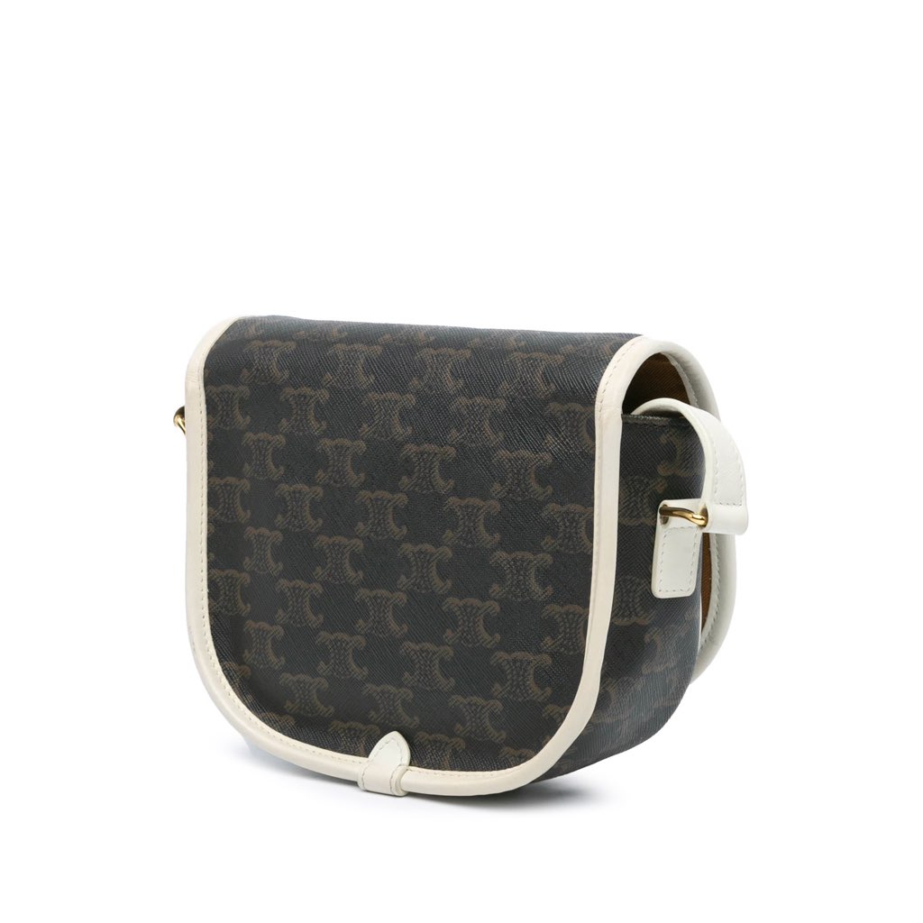 Celine Medium Triomphe Coated Canvas Folco Crossbody - 2