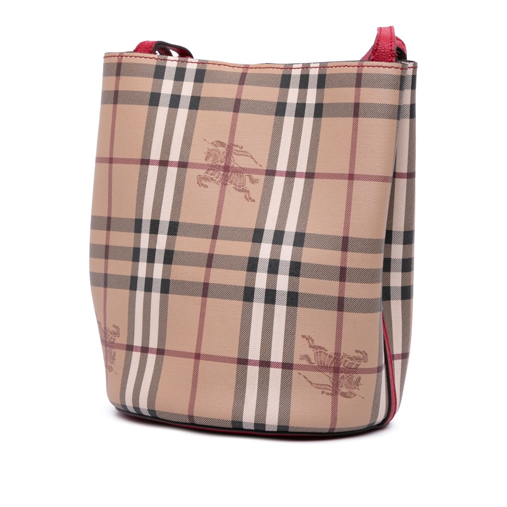Burberry Haymarket Check Coated Canvas Lorne Bucket Bag - 2