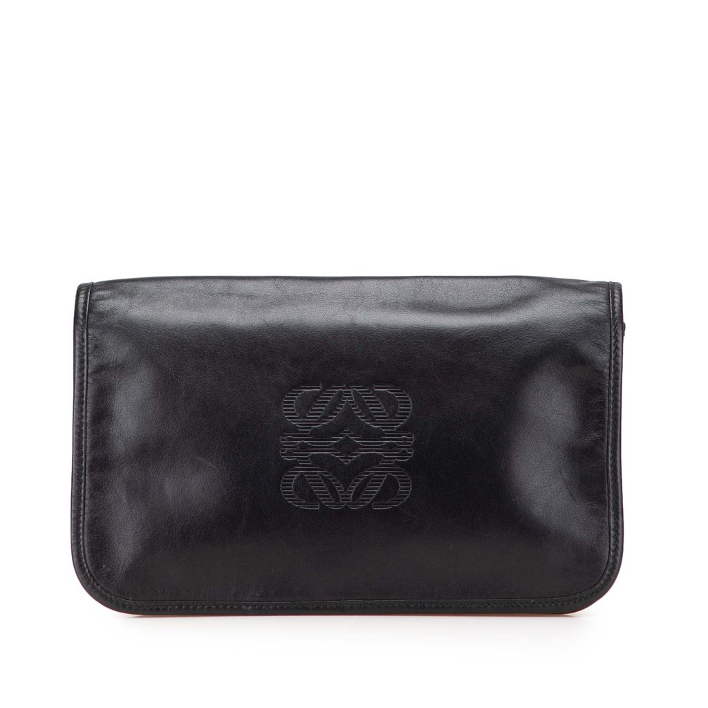 Loewe Anagram Leather Clutch