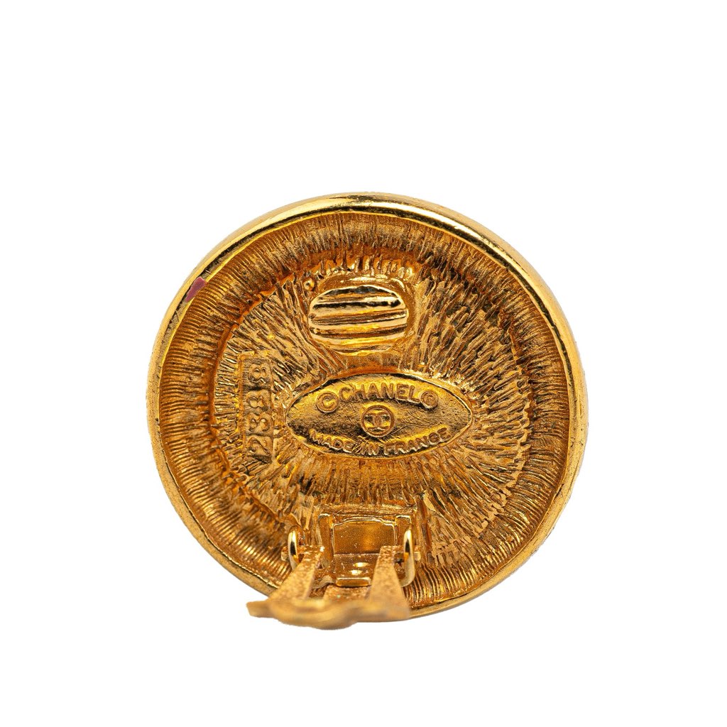Chanel Gold Plated CC Clip On Earrings - 3