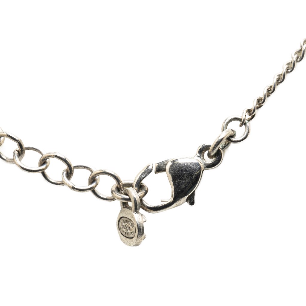 Chanel Silver Plated CC Camellia Charms Necklace - 3