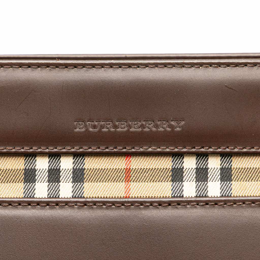 Burberry House Check Trimmed Leather Handbag - 5