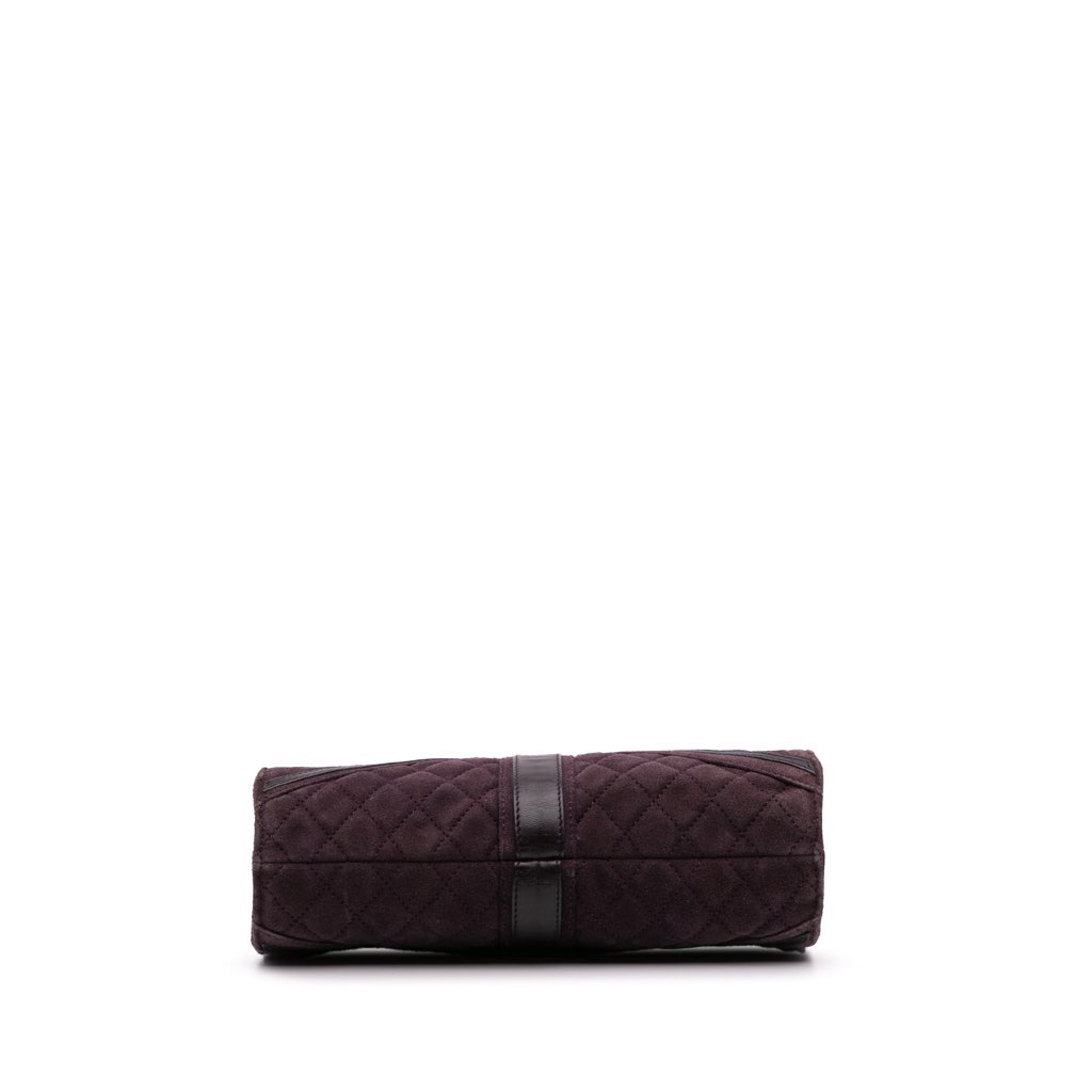 Chanel Quilted Suede Union Jack Clutch with Chain - 3