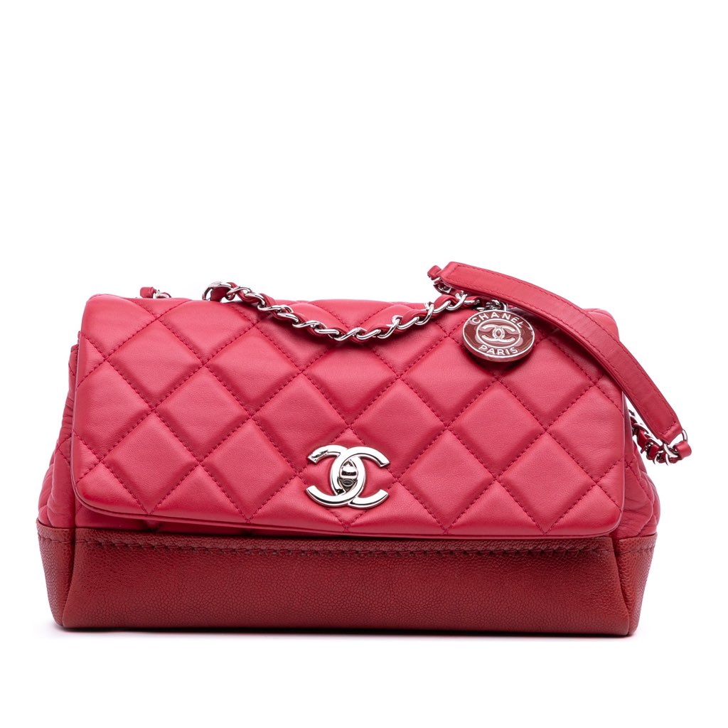 Chanel Medium Quilted Lambskin and Caviar Bi Coco Flap