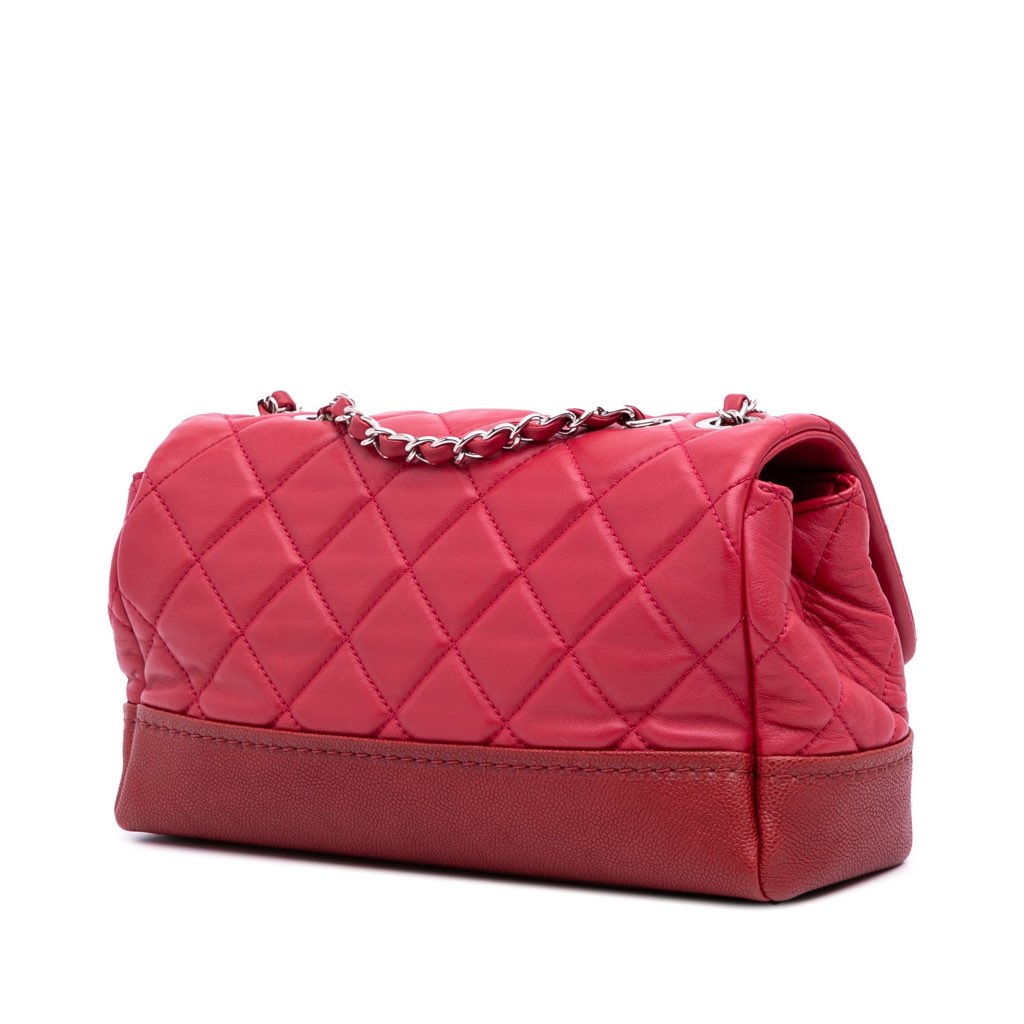 Chanel Medium Quilted Lambskin and Caviar Bi Coco Flap - Back view