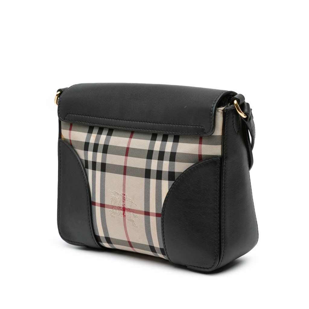 Burberry Small Haymarket Check Trimmed Leather Dickens Crossbody - 2