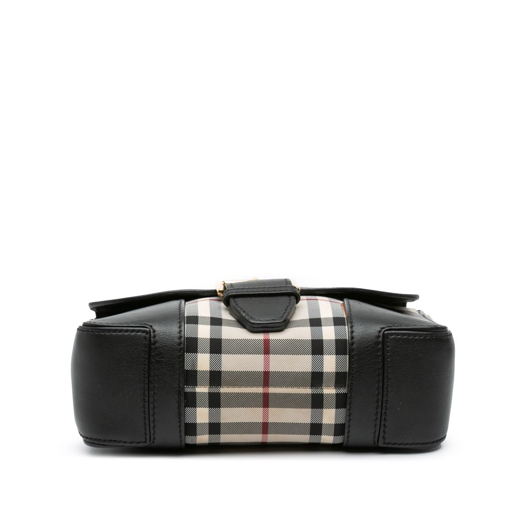 Burberry Small Haymarket Check Trimmed Leather Dickens Crossbody - 3