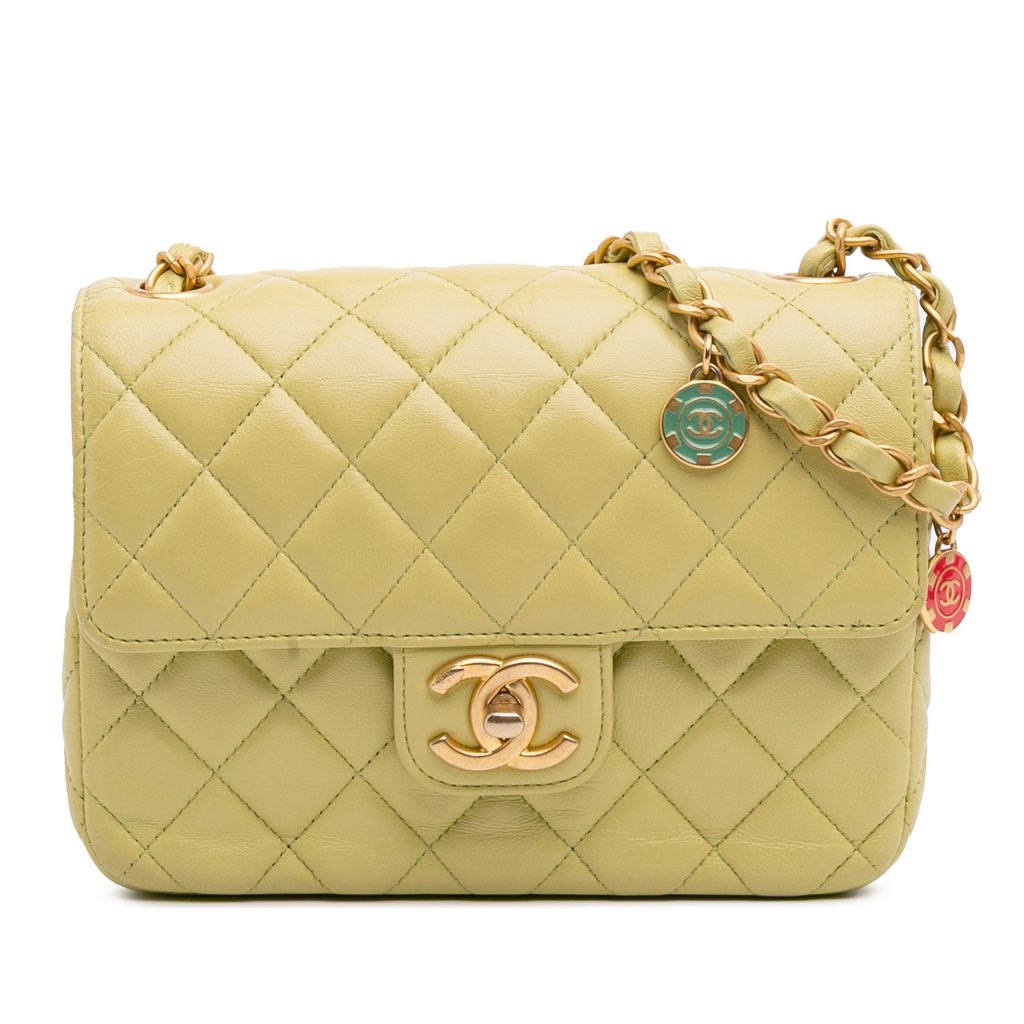 Chanel Mini Square Lambskin Casino Royale Charms Single Flap