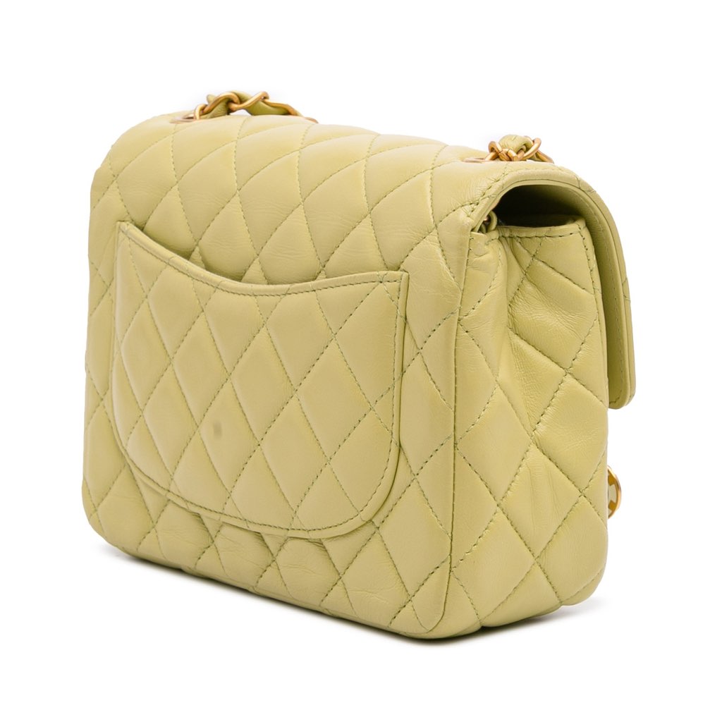 Chanel Mini Square Lambskin Casino Royale Charms Single Flap - Back view