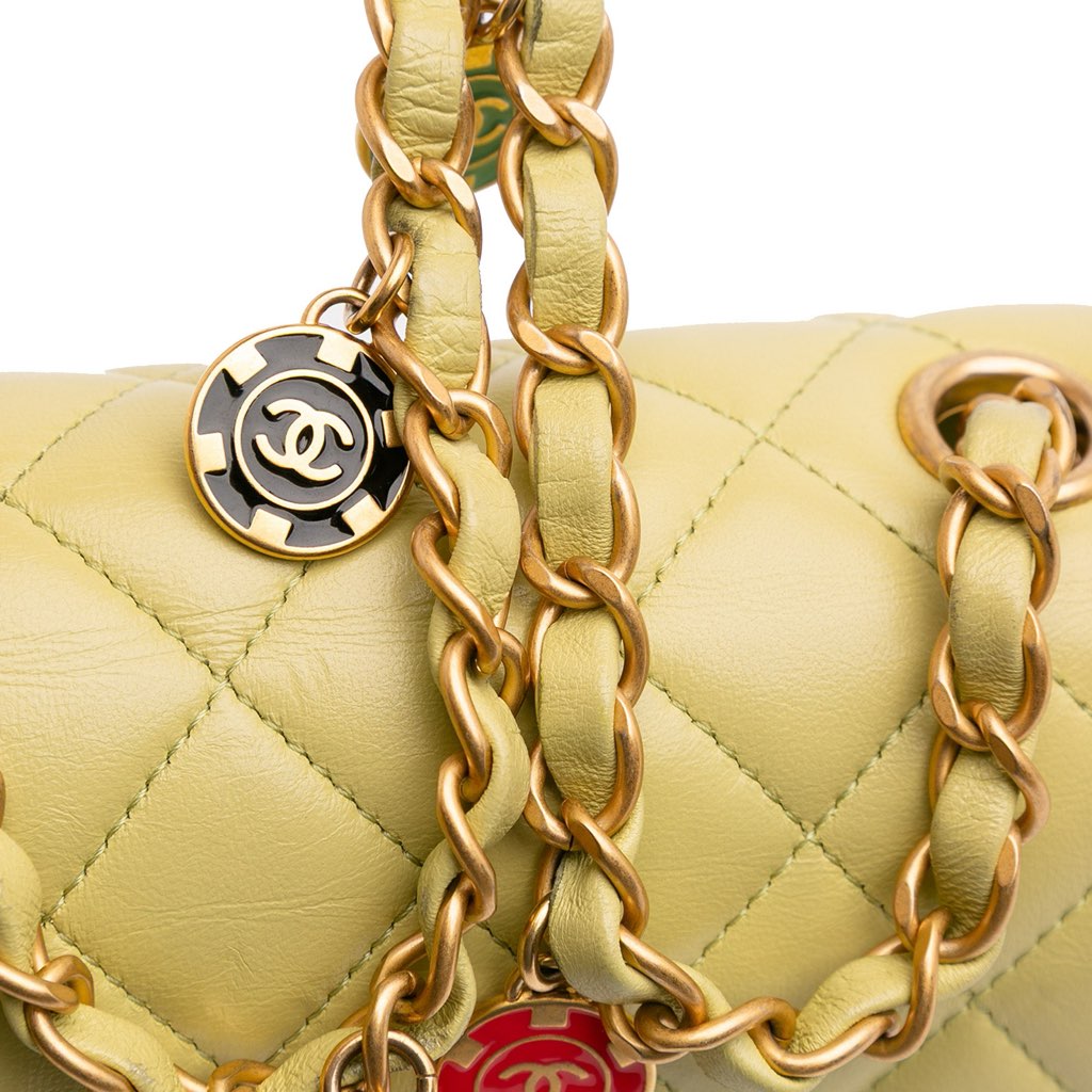 Chanel Mini Square Lambskin Casino Royale Charms Single Flap - Image 13