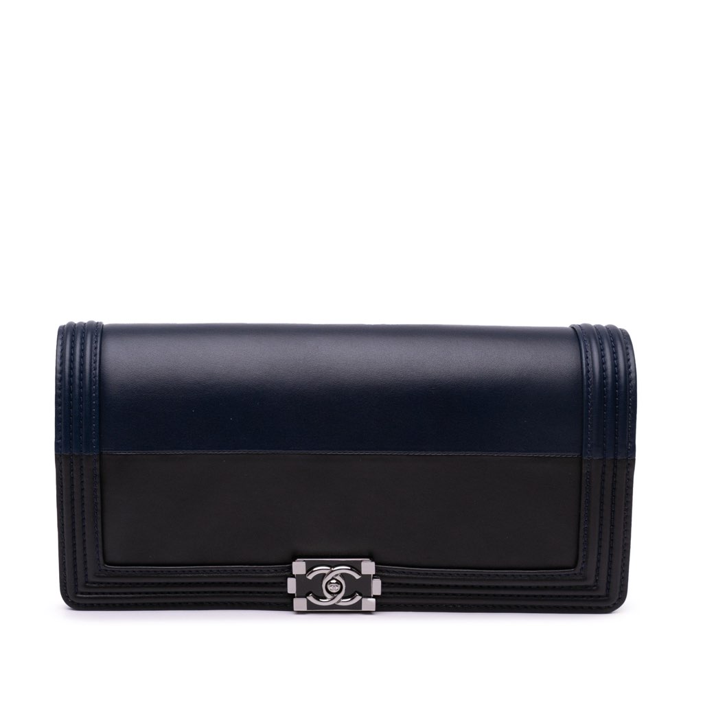 Chanel Bicolor Lambskin Boy Clutch