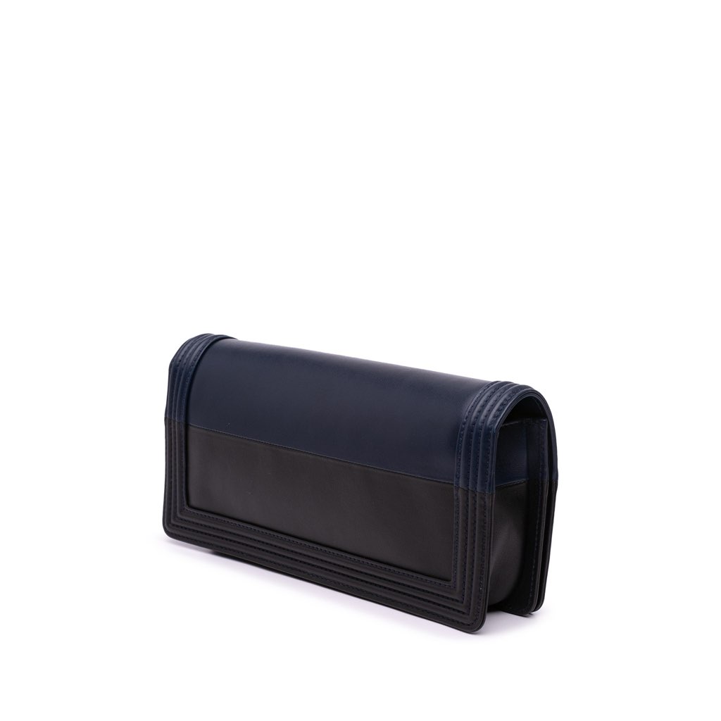 Chanel Bicolor Lambskin Boy Clutch - Back view