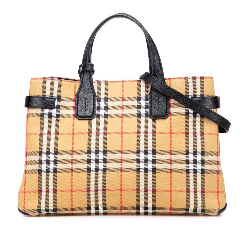 Burberry Medium House Check Canvas Banner Satchel