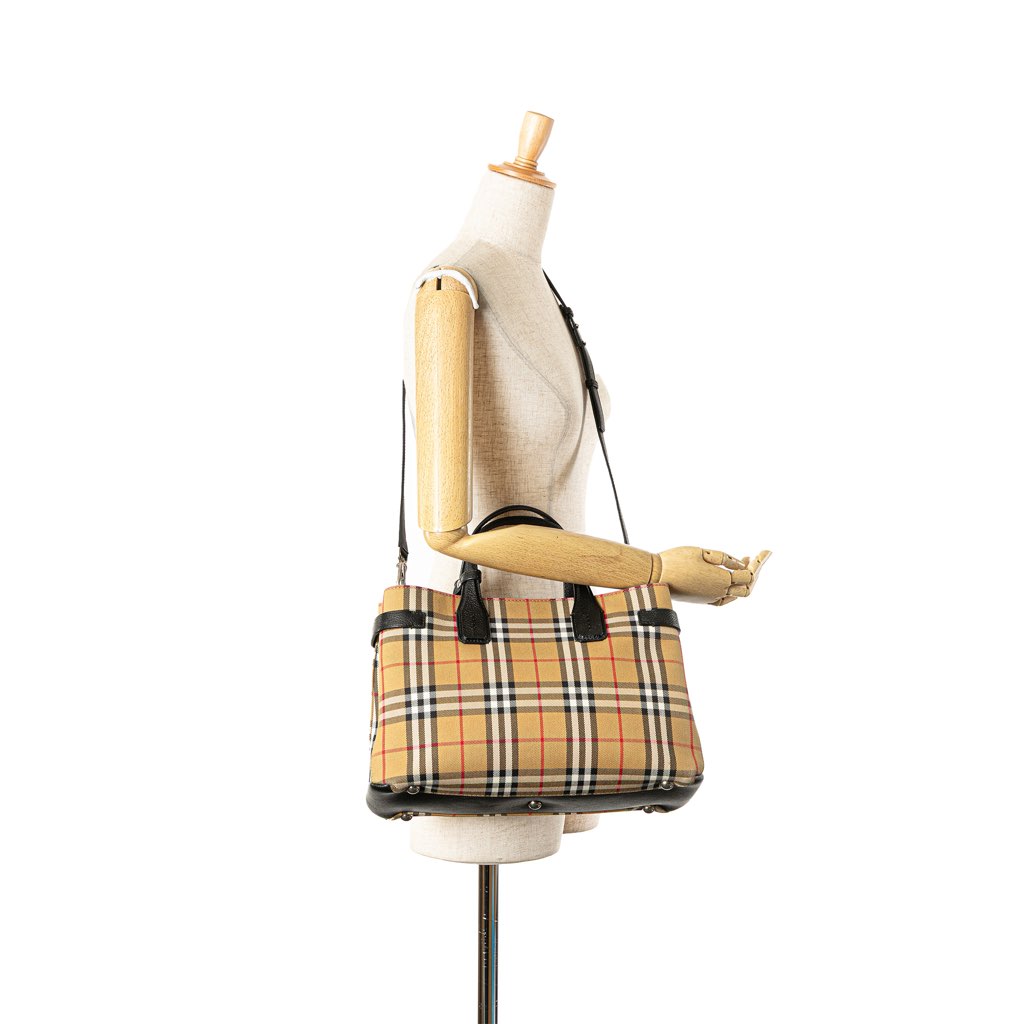 Burberry Medium House Check Canvas Banner Satchel - Image 13