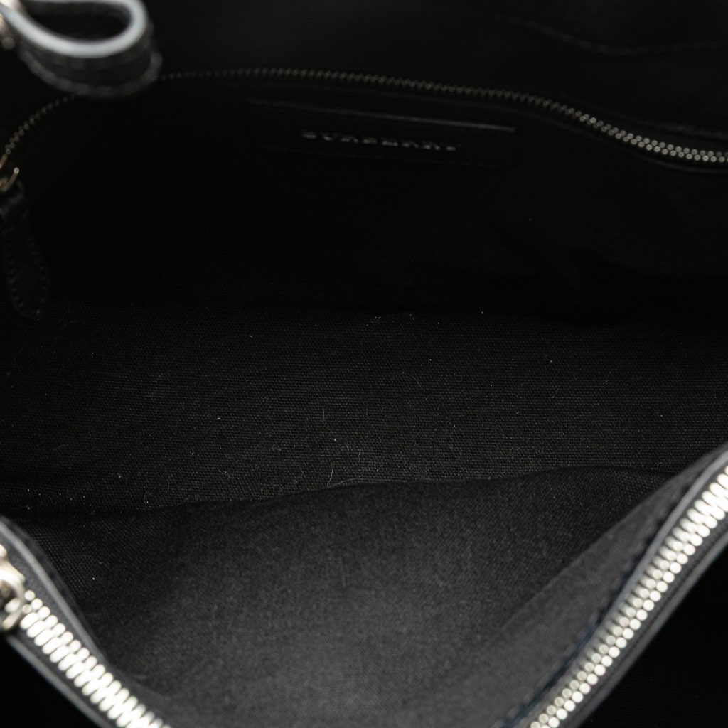 Burberry Medium House Check Canvas Banner Satchel - Side view