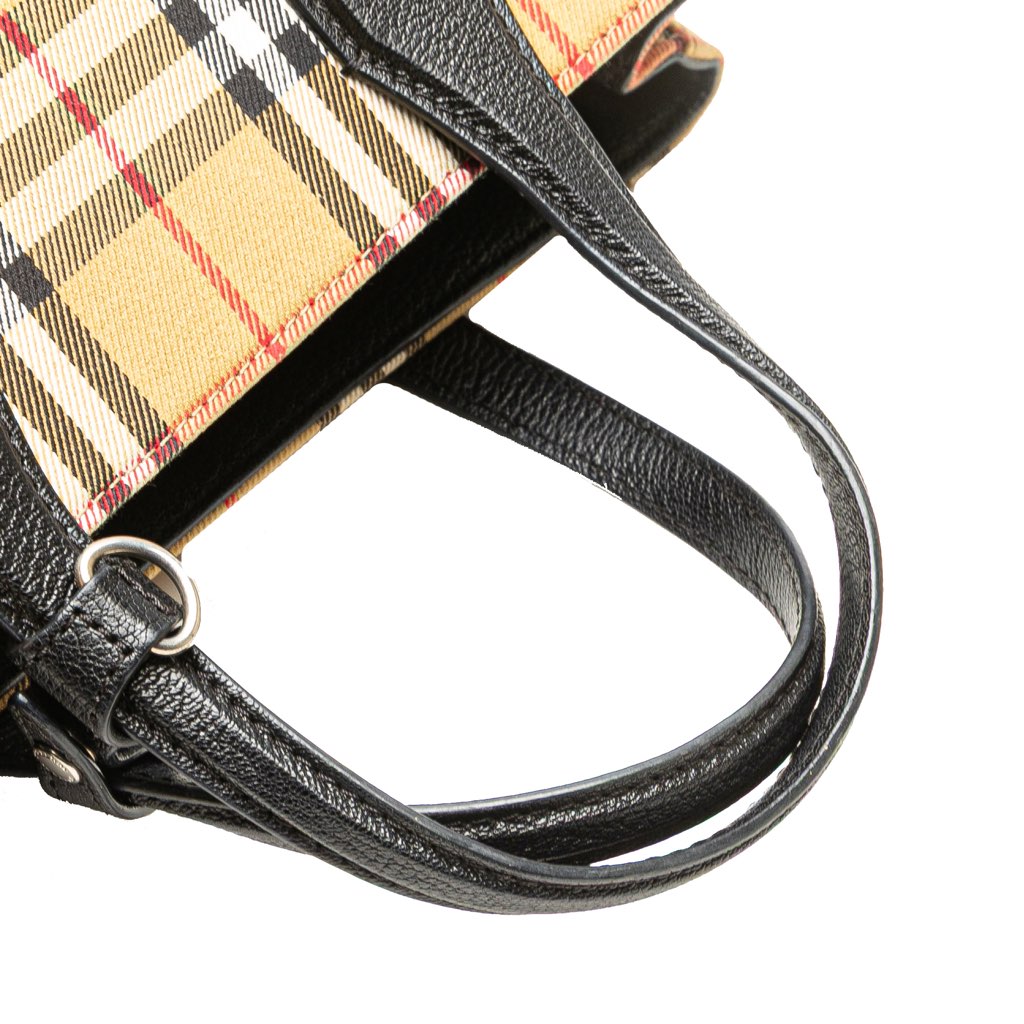 Burberry Medium House Check Canvas Banner Satchel - Image 12