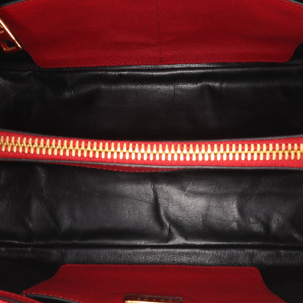 Prada Studded Saffiano Cuir Promenade Satchel - 4