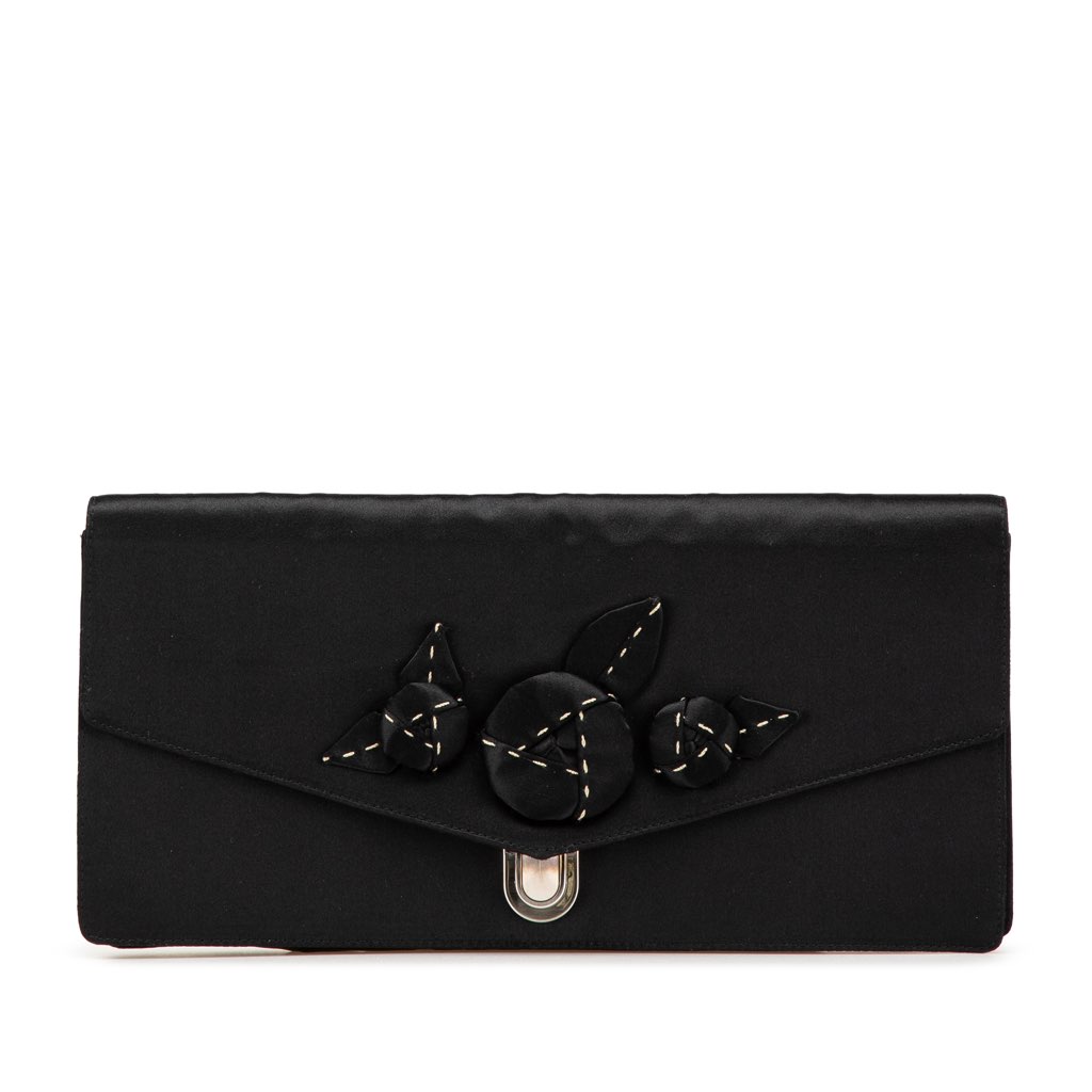 Prada Satin Applique Clutch