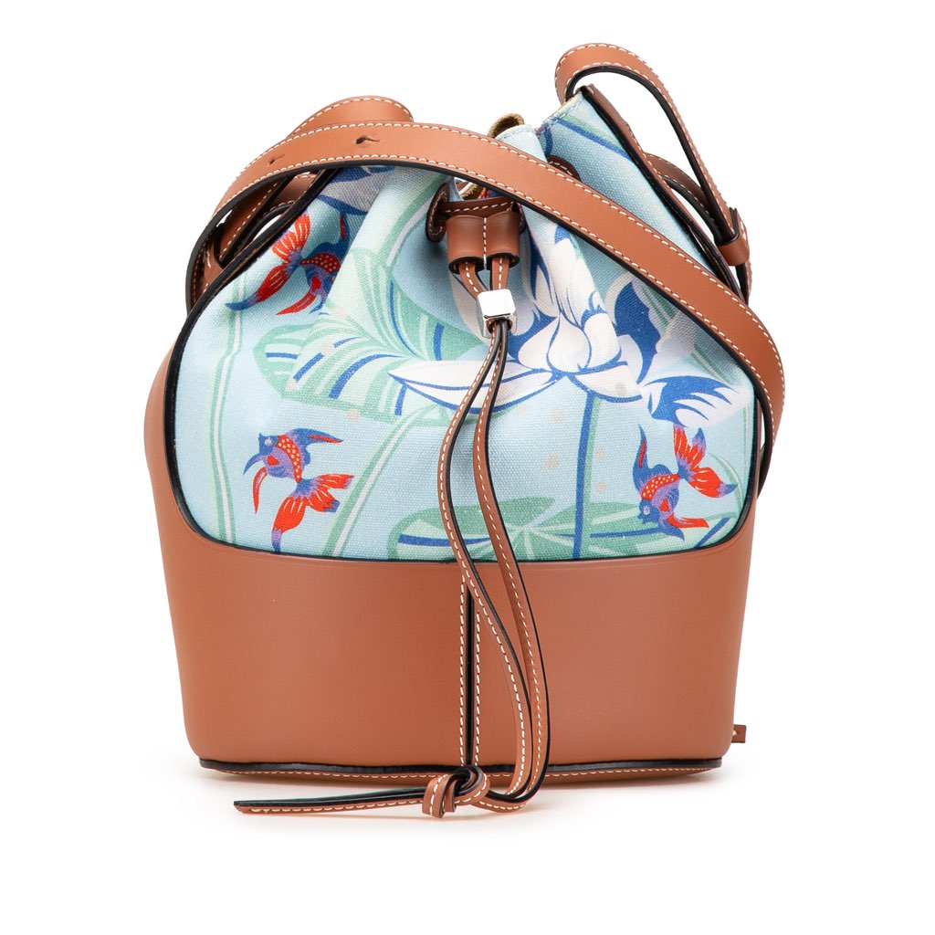 Loewe Paulas Ibiza Small Canvas Balloon Bucket Bag