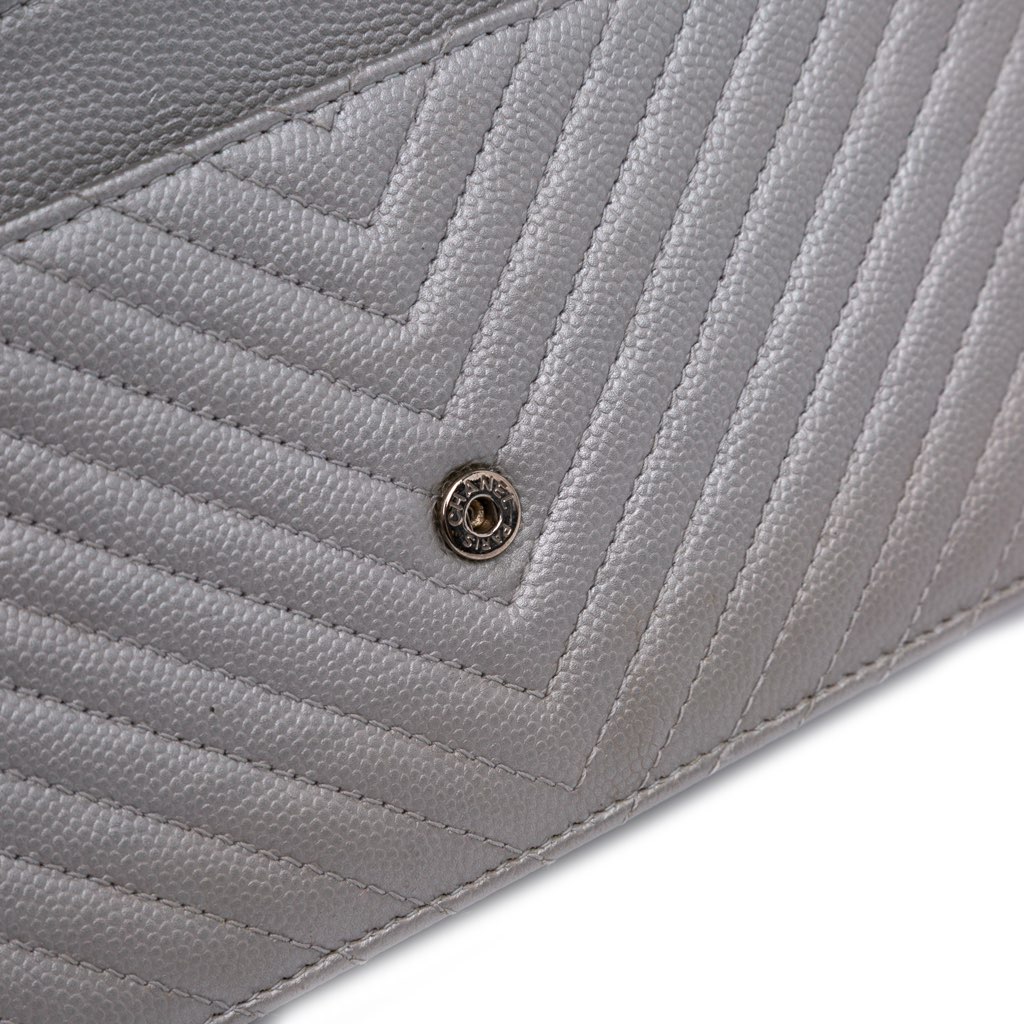 Chanel Chevron Metallic Caviar Boy Wallet On Chain - Image 11