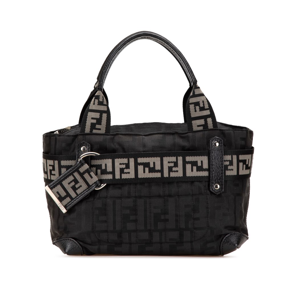 Fendi Zucca Nylon Zip Code Handbag