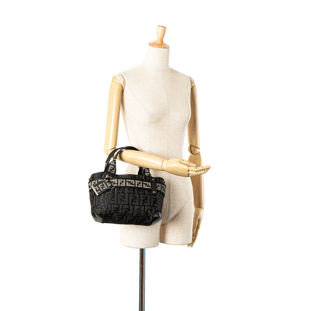 Fendi Zucca Nylon Zip Code Handbag - Image 12