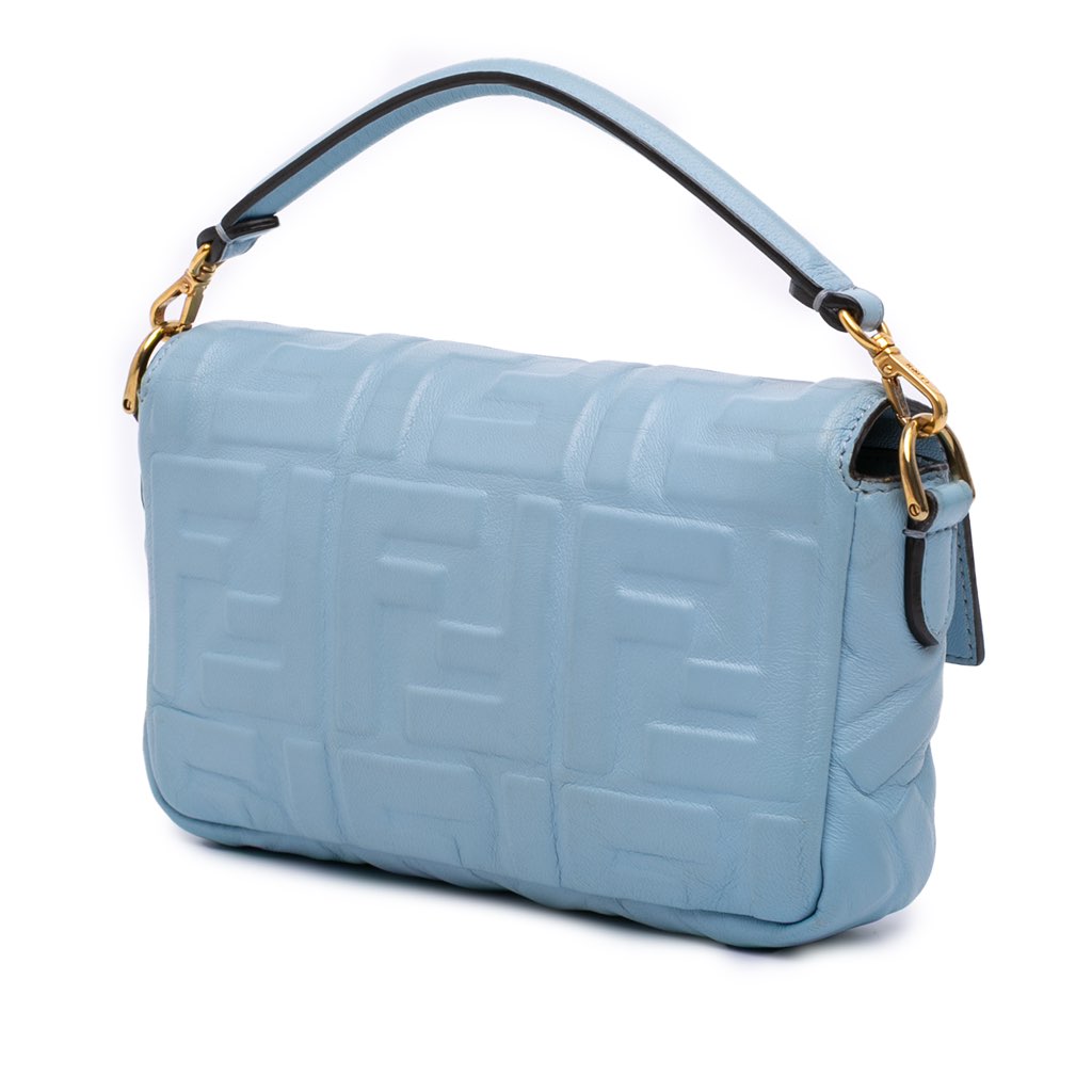Fendi Mini Zucca Embossed Leather Baguette Satchel - 2