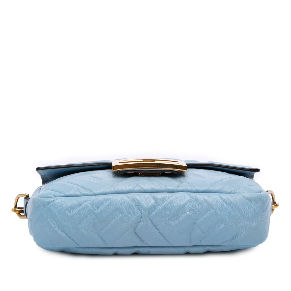 Fendi Mini Zucca Embossed Leather Baguette Satchel - 3