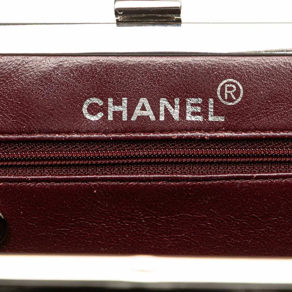Chanel CC Quilted Lambskin Kiss Lock Frame Top Handle Bag Black Leather Good - Box View