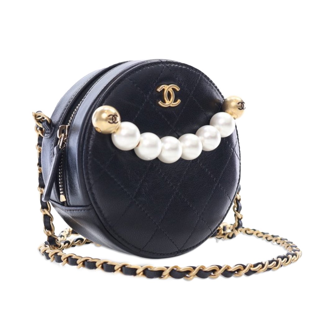 Chanel Lambskin Pearl Round Clutch On Chain - 2
