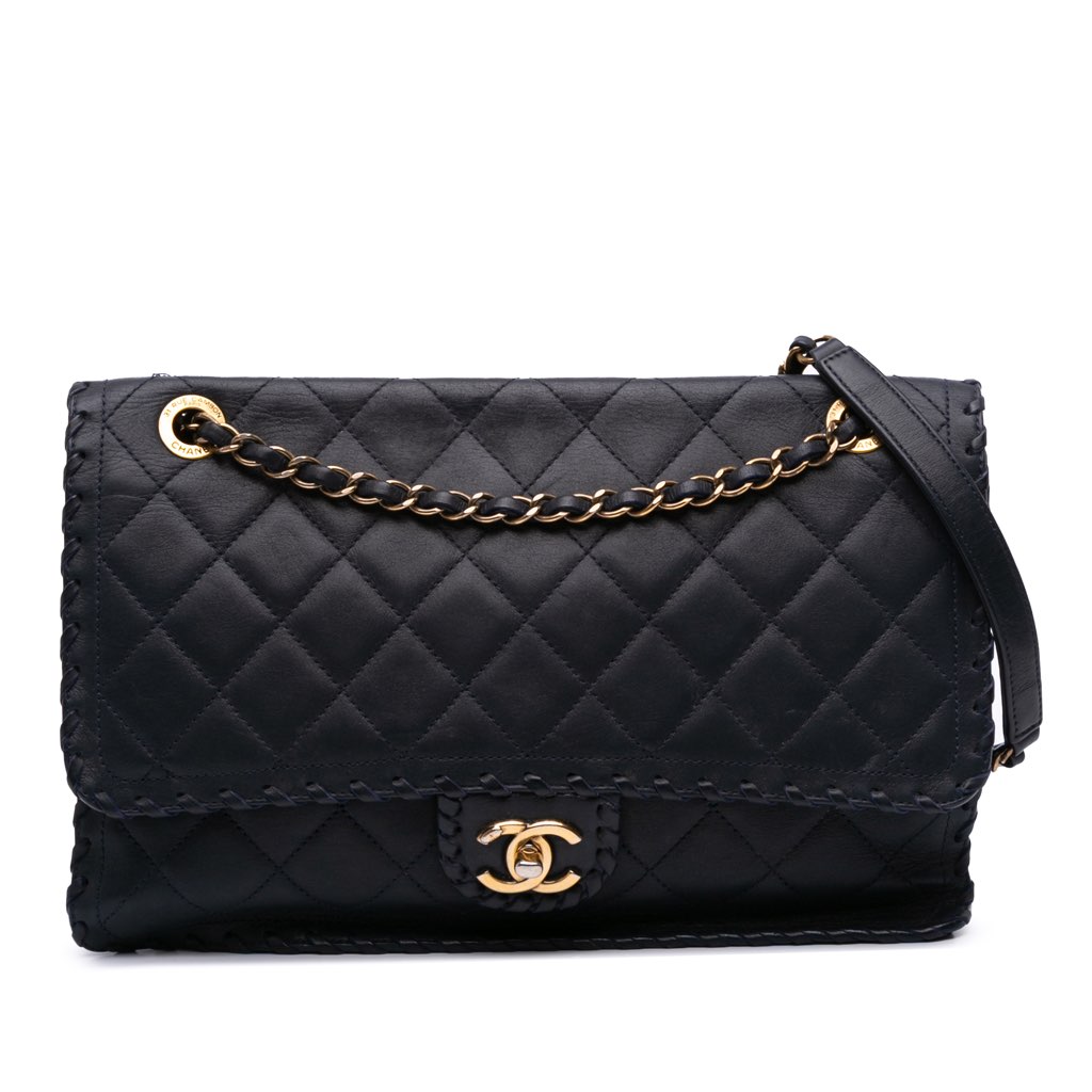 Chanel Jumbo Quilted Iridescent Calfskin Happy Stitch Flap