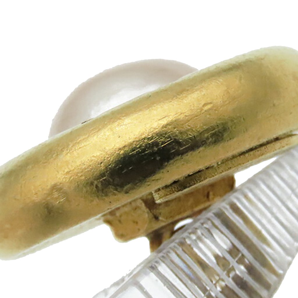 Chanel Gold Plated Faux Pearl Cufflinks - 5