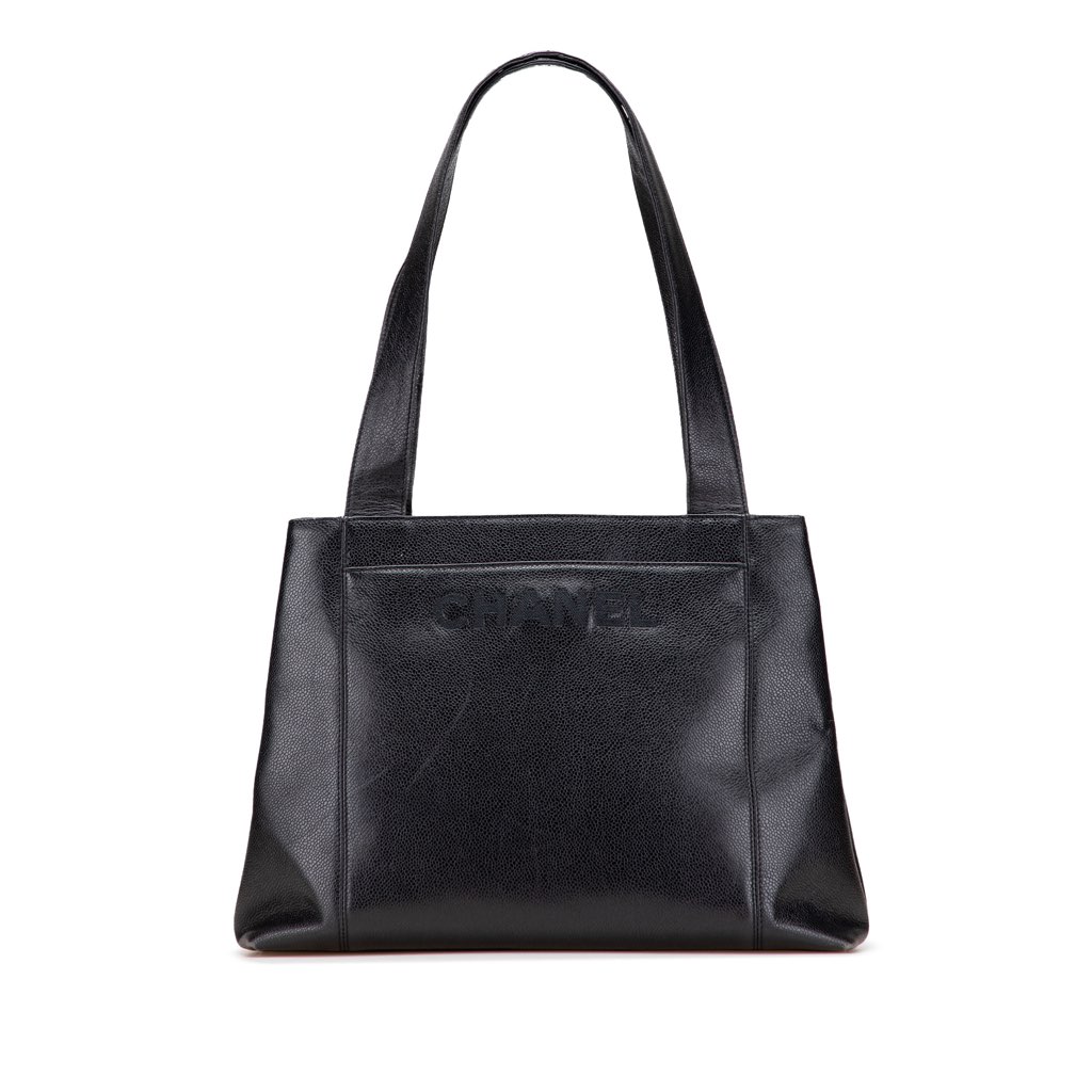 Chanel Caviar LAX Embroidered Logo Tote