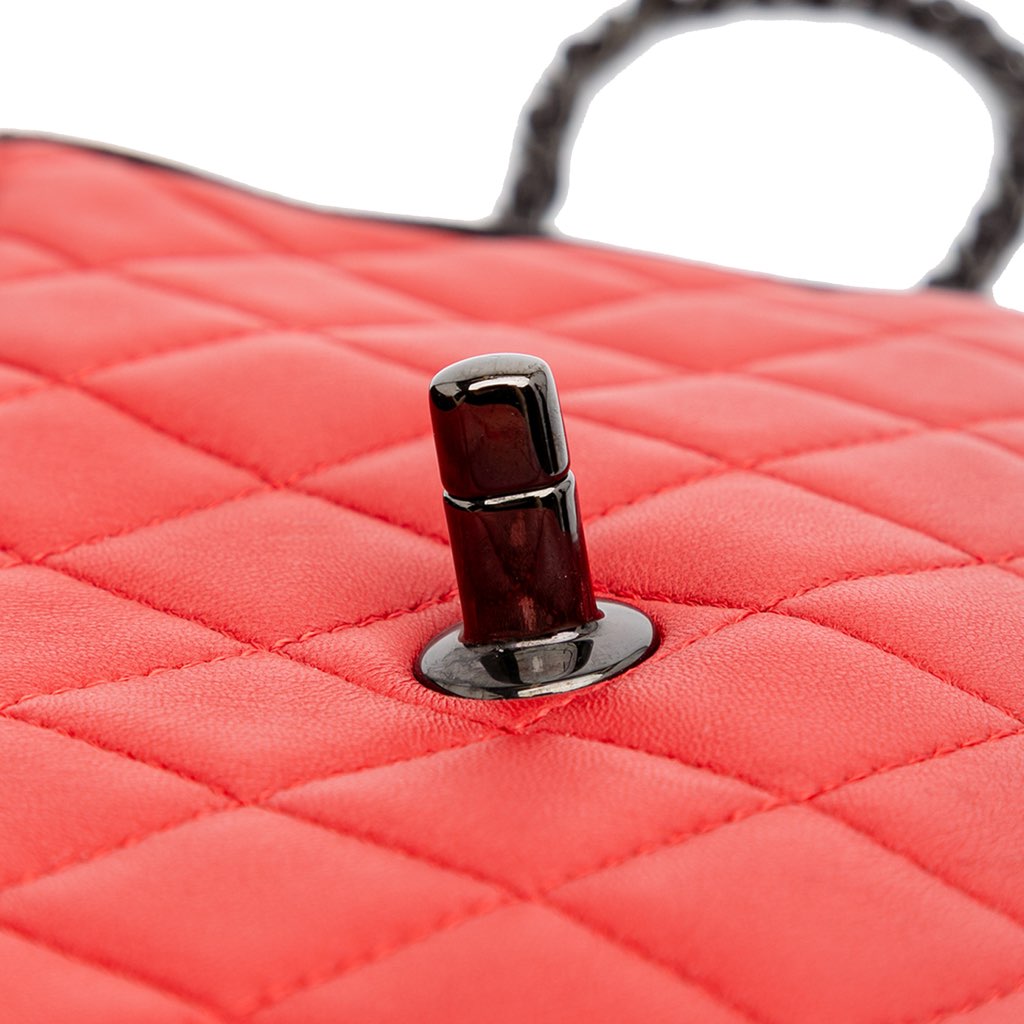 Chanel Medium Quilted Lambskin Grosgrain Two Tone Flap - Image 10