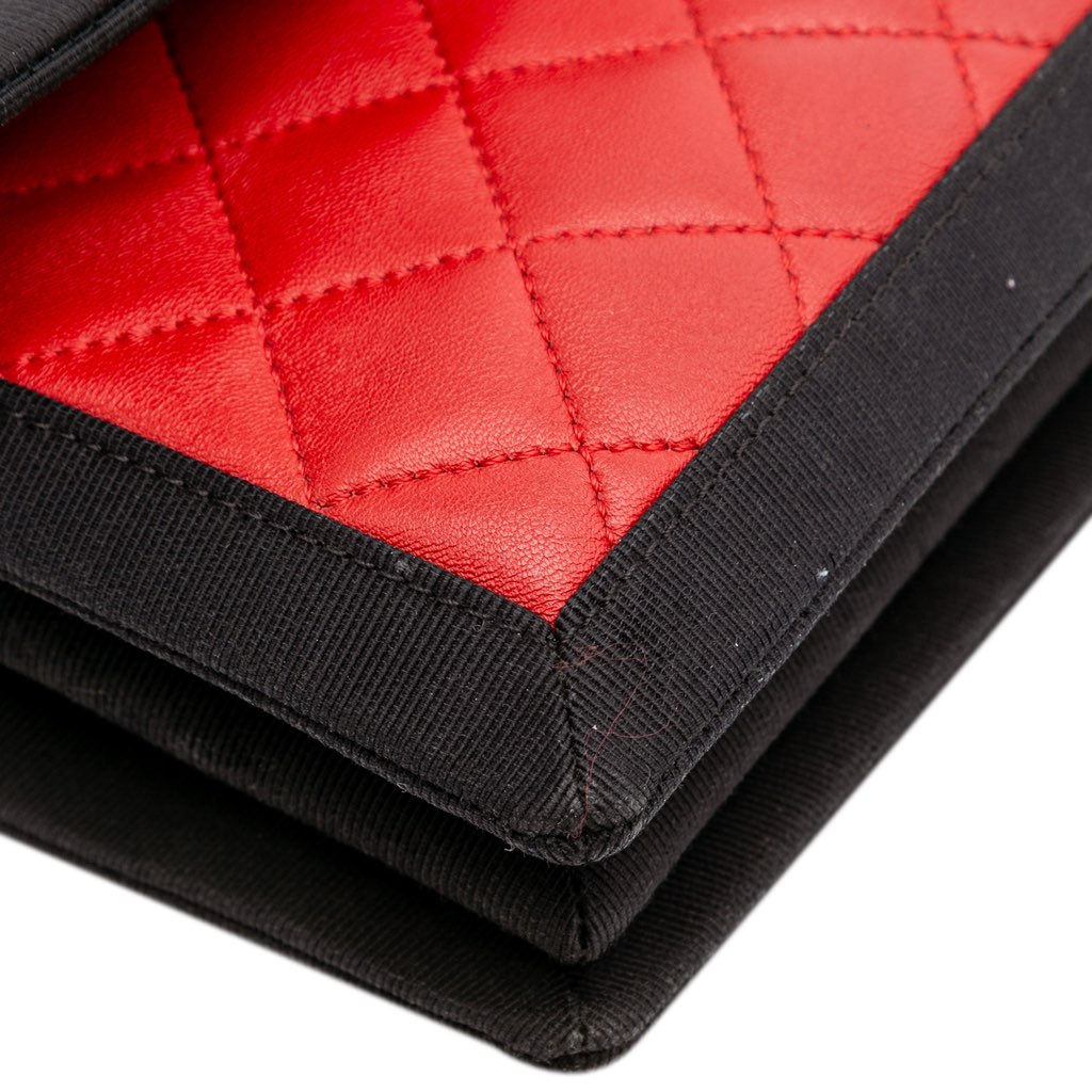Chanel Medium Quilted Lambskin Grosgrain Two Tone Flap - Image 11